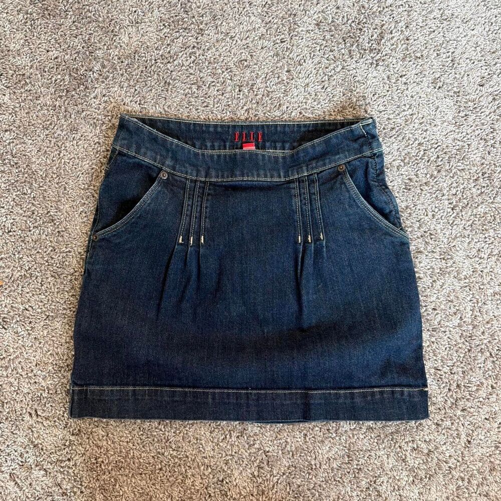Y2K ELLE dark wash denim mini skirt